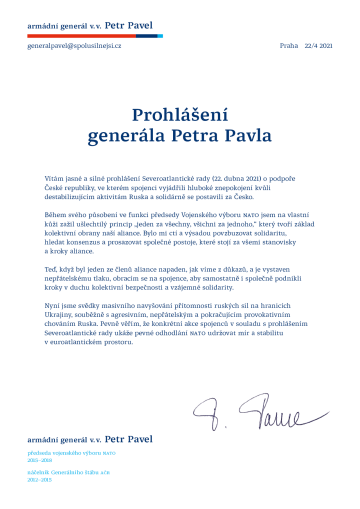 Prohlášení generála Petra Pavla